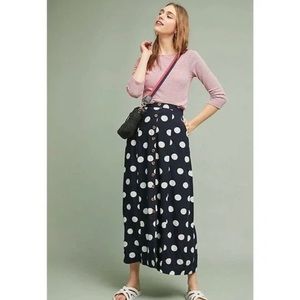 Maeve Claudette skirt in navy and white polka dot